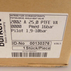 bürkert Antrieb für Schrägsitzventil Typ 2002/251-A 1" 00130376 OVP