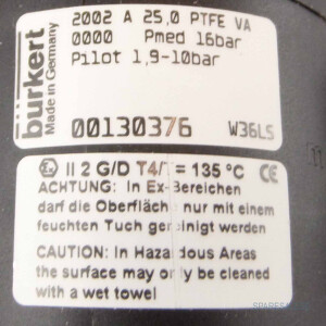 bürkert Antrieb für Schrägsitzventil Typ 2002/251-A 1" 00130376 OVP