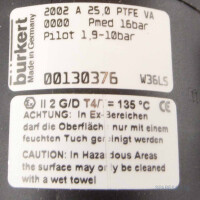 bürkert Antrieb für Schrägsitzventil Typ 2002/251-A 1" 00130376 OVP
