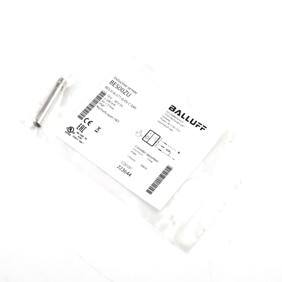 Balluff induktiver Näherungsschalter BES00ZU BES 516-37
