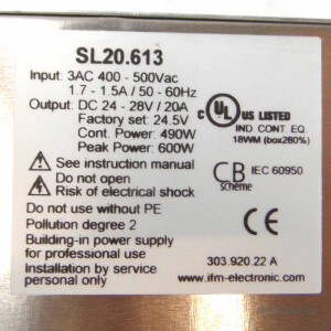 ifm Netzteil SL20.613 DN2134 GEB