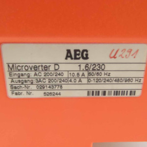 AEG Frequenzumrichter Microverter D 1.6/230 029143778 GEB