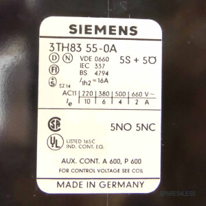 Siemens Hilfsschütz 3TH8355-0AM0 220V50HZ/264V60HZ GEB