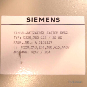 Siemens Einbau-Netzgerät System SVS2 6EV1352-5BK00 20A #K2 GEB