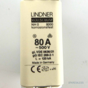 Lindner Sicherungseinsatz 8000.0807 80A/~500V (3Stk) OVP