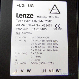 Lenze Motorfilter E82ZM75234B 423474 GEB