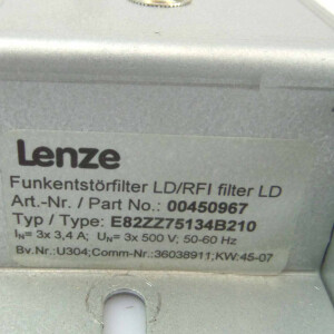 Lenze Funkentstörfilter E82ZZ75134B210 00450967 GEB