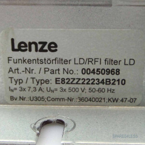 Lenze Funkentstörfilter E82ZZ22234B210 00450968 GEB