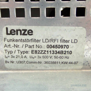 Lenze Funkentstörfilter E82ZZ11334B210 00450970 GEB