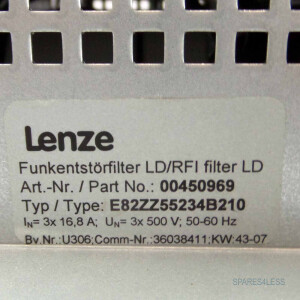 Lenze Funkentstörfilter E82ZZ55234B210 00450969 GEB
