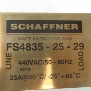 Schaffner Line Filter FS4835-25-29 440VAC 50/60Hz GEB