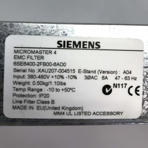 Siemens Micromaster 4 EMC Filter 6SE6400-2FB00-6AD0 OVP