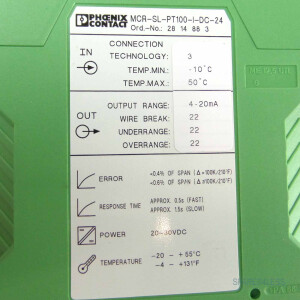Phoenix Contact MCR-Temperaturmessumformer MCR-SL-PT100-I-DC-24 2814883 GEB