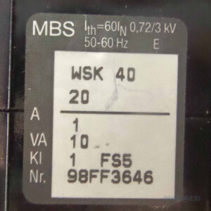 MBS Stromwandler WSK 40 20 0,72/3,0kV 50/60Hz GEB
