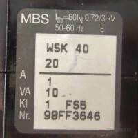 MBS Stromwandler WSK 40 20 0,72/3,0kV 50/60Hz GEB
