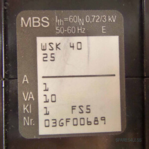 MBS Stromwandler WSK 40 25 0,72/3,0kV 50/60Hz GEB