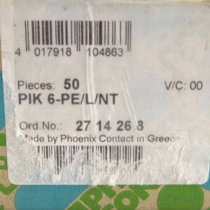 Phoenix Contact Inst.-klemme PIK6-PE/L/NT 2714268 (50Stk.) OVP
