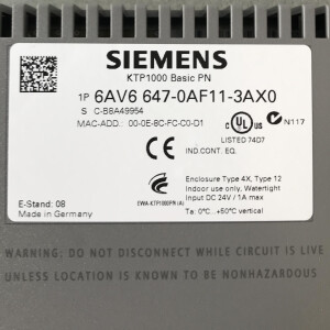 Simatic HMI KTP1000 Basic PN Key Touch Panel 6AV6647-0AF11-3AX0 E-Stand:08 OVP