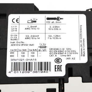 Siemens Leistungsschalter 3RV1021-0HA15 GEB