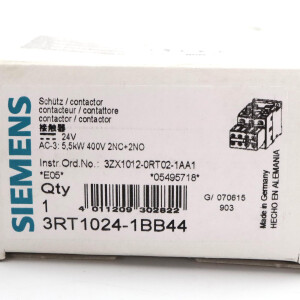 Siemens Leistungsschütz 3RT1024-1BB44 OVP