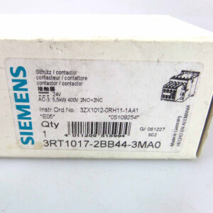 Siemens Schütz 3RT1017-2BB44-3MA0 24V/5,5kW/400V OVP