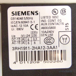 Siemens Schütz 3RT1015-2BB44-3MA0 OVP