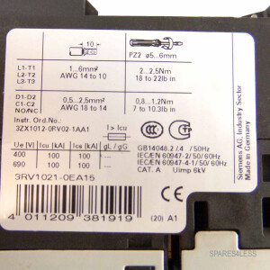 Siemens Leistungsschalter 3RV1021-0EA15 GEB