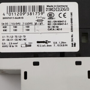 Siemens Leistungsschalter 3RV1011-0JA15 GEB