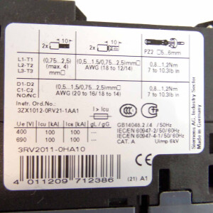 Siemens Starterkombination 3RA2210-0HA15-2AP0 OVP