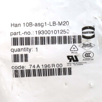 Harting Sockelgehäuse Han 10B-asg1-LB-M20 19300101250 OVP