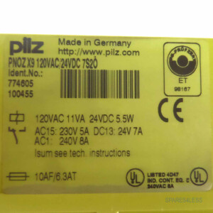 Pilz Not-Aus Schaltgerät PNOZ X9 120VAC/24VDC 7S2Ö 774605 GEB