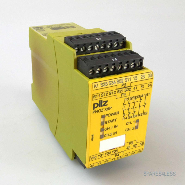 Pilz Not-Aus Schaltgerät PNOZ X8P 24VDC 3n/o 2n/c 2so 777760 GEB