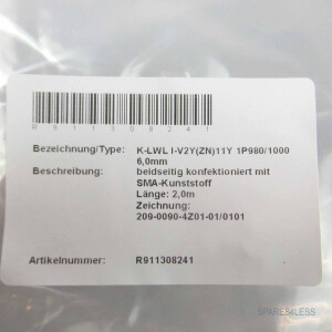 Rexroth Lichtleiter-Kabel K-LWL I-V2Y(ZN)11Y 1P980/1000 L=2m OVP