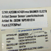 Baumer electric Emfänger f. Lichtschranke OEDM16P5101/S14 GEB