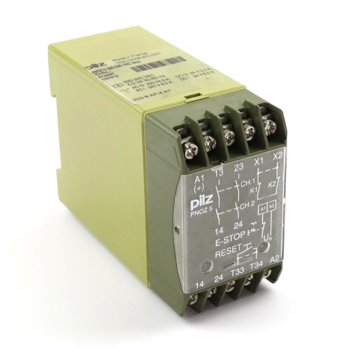 Pilz Sicherheitsrelais PNOZ 5 230-240 VAC 2n/o 474597 GEB