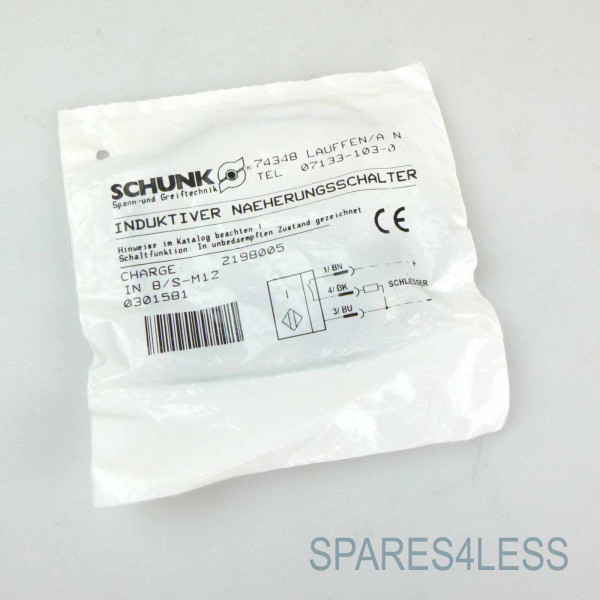 SCHUNK Induktiver Näherungsschalter IN 8/S-M12 0301581 OVP