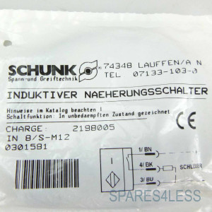 SCHUNK Induktiver Näherungsschalter IN 8/S-M12 0301581 OVP