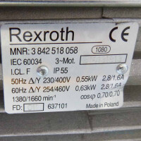 Rexroth Drehstrommotor MNR 3842518058 0,55kW/0,63kW NOV