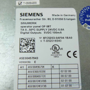 Siemens Sinumerik 8" TFT Bedientafelfront 6FC5203-0AF04-1BA0 REM
