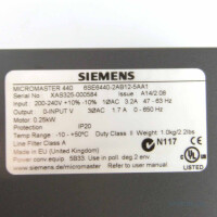 Siemens Micromaster 440 6SE6440-2AB12-5AA1 NOV #K2