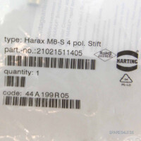 Harting Steckverbinder Harax M8-S 4 pol. Stift 21021511405 OVP