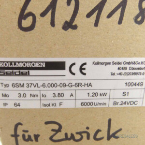 Kollmorgen-Seidel Servomotor Typ 6SM 37VL-6.000-09-G-6R-HA OVP