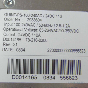 Phoenix Contact Power Supply QUINT-PS-100-240AC/24DC/10 2938604 REM