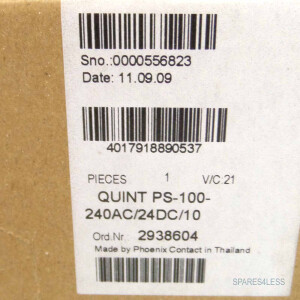 Phoenix Contact Power Supply QUINT-PS-100-240AC/24DC/10 2938604 REM