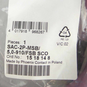 Phoenix Contact Bussystemkabel SAC-2P-MSB/5,0-910/FSB SCO 1518148 OVP