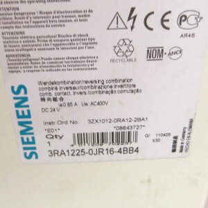 Siemens Wendekombination 3RA1225-0JR16-4BB4 OVP