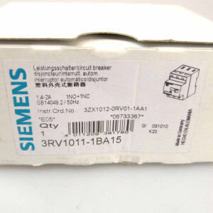 Siemens Leistungsschalter 3RV1011-1BA15 #K2 OVP