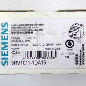 Siemens Leistungsschalter 3RV1011-1DA15 OVP