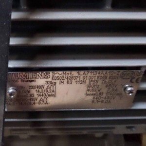 Siemens Niederspannungsmotor 1LA7113-4AA10-Z + 2CW2210 + 1XP8001-1/1024 NOV