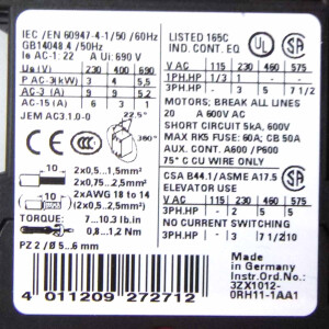 Siemens Starterkombination 3RA1125-1GL16-4BB4 OVP
